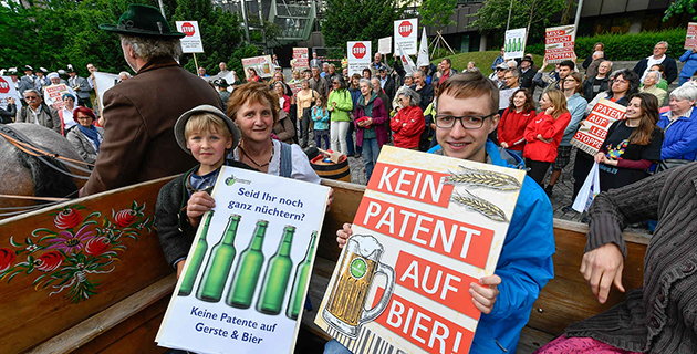 Protestaktion vor dem Europäischen Patentamt